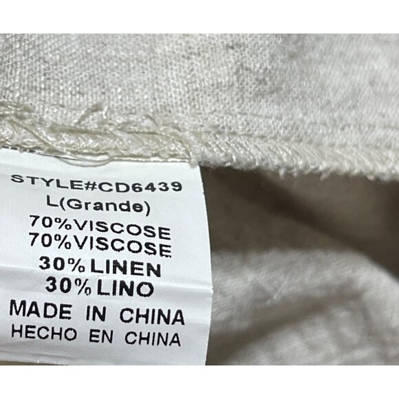 Altar'd State Linen Blend Shift Dress Cream Button Back Size L Large - Picture 6 of 7